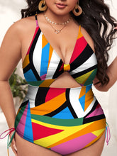 Indlæs billede til gallerivisning KAMEA One Piece V-Shape Vibrant Colorful Push-Up Swimsuit Plus sizes XL-4XL - Bali Lumbung