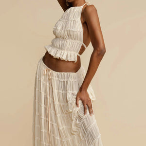 BAE 2-Piece Fashion Set Maxi Skirt Sleeveless Halter Top - Bali Lumbung