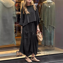 Indlæs billede til gallerivisning DEB 2-piece set O-neck Top and Irregular Skirt with Belt