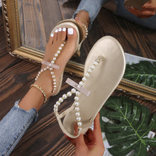 Load image into Gallery viewer, SHARON Classic Pearl Bow-Knot Design Comfortable Clip Toe Flat Sandals - Bali Lumbung
