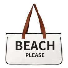 Cargar imagen en el visor de la galería, WOODY #2 Spacious Canvas Tote Beach Bag