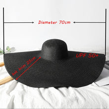 Load image into Gallery viewer, FORTUNA Women&#39;s Foldable Oversized Beach Hat 27&quot; Diameter Wide Brim Summer Sun Hats