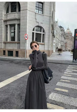 Laden Sie das Bild in den Galerie-Viewer, SABINA Stylish Turtleneck Dress French-Inspired and Slimming with Elegant Pleats - Bali Lumbung