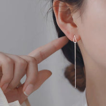 Load image into Gallery viewer, HUMMING Stylish Long Drop Earrings in Silver and Gold Tones, featuring Sparkling Zircon or Crystal Accents