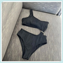 Indlæs billede til gallerivisning AILANI One Shoulder Cut Out Textured Swimsuit - Bali Lumbung