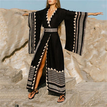 Laden Sie das Bild in den Galerie-Viewer, ALINA Bohemian printed Long Kimono Style Beach Wear Swimwear Cover-Up