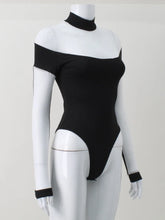 Indlæs billede til gallerivisning ANGIE V-Neck Sexy Puff Sleeves Solid Skinny Bodysuit