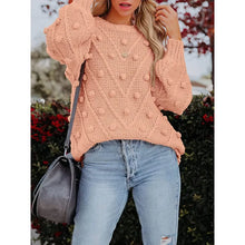 Cargar imagen en el visor de la galería, COSMO Fashionable, Loose-fitting Knitted Sweater with Ball Knit Design