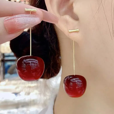 OILA #1 Sweet Red Cherry Drop Earrings 