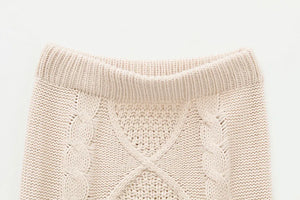 CARLIE Mid-Calf Croptop Knitted 2 Piece Set Batwing Sleeve Sweater Dress