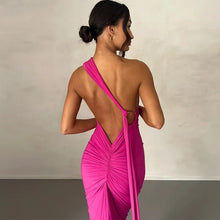 Cargar imagen en el visor de la galería, DUCY Stylish Women&#39;s Backless Maxi Dress with Ruched Design