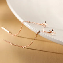 Load image into Gallery viewer, HUMMING Stylish Long Drop Earrings in Silver and Gold Tones, featuring Sparkling Zircon or Crystal Accents