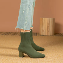 Cargar imagen en el visor de la galería, MILO Knits High Heels Sock Stretch Ankle Boots Rubber Sole