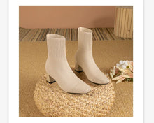 Cargar imagen en el visor de la galería, MILO Knits High Heels Sock Stretch Ankle Boots Rubber Sole