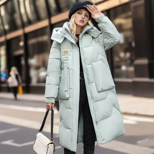 DAWN Warm Puffer Jacket with Down Coat - Long Parka Style