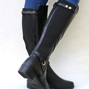LONA Fashion Style Boots with Button and Zipper Decoration Knee High Boots - Bali Lumbung
