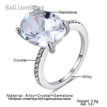 Laden Sie das Bild in den Galerie-Viewer, OLIVE Crystal Ring for Women Engagement Oval Shape Ring - Bali Lumbung
