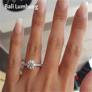 GISELLE Crystal Ring for Women Engagement Round Shape Ring - Bali Lumbung