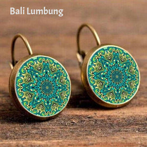 CASSANDRA Vintage Boho Jewelry Stud Earrings For Women Geometric Pattern - Bali Lumbung
