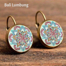 Load image into Gallery viewer, CASSANDRA Vintage Boho Jewelry Stud Earrings For Women Geometric Pattern - Bali Lumbung