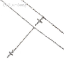 Cargar imagen en el visor de la galería, HOLLY Crystal Cross Necklaces Pendants Boho Double Layered Necklace - Bali Lumbung