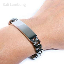 Laden Sie das Bild in den Galerie-Viewer, ETHAN Stainless Steel Chain Bracelet Can Custom Personalized Bar - Bali Lumbung