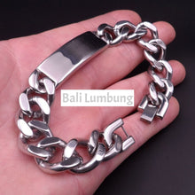 Laden Sie das Bild in den Galerie-Viewer, ETHAN Stainless Steel Chain Bracelet Can Custom Personalized Bar - Bali Lumbung