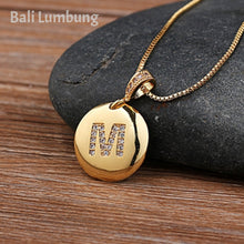 Cargar imagen en el visor de la galería, ISLA Initial Letter Necklace Gold 26 Letters Pendants - Bali Lumbung