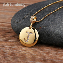 Laden Sie das Bild in den Galerie-Viewer, ISLA Initial Letter Necklace Gold 26 Letters Pendants - Bali Lumbung