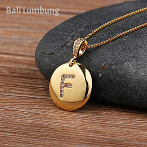 ISLA Initial Letter Necklace Gold 26 Letters Pendants - Bali Lumbung