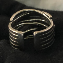 Cargar imagen en el visor de la galería, AGALIA #1 Irregular Multilayer Minimalist Silver Adjustable Rings