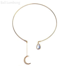 Indlæs billede til gallerivisning BAI Moon &amp; Teardrop Pendant Open Choker Necklace - Bali Lumbung