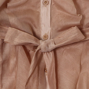 DOTTY Elegant Patchwork Ruffle Sheer Long Sleeves Blouse - Bali Lumbung