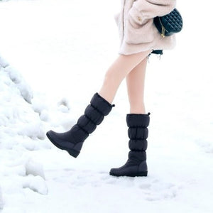 KAI Puffed Warm Thick Fur Plus Lining Knee High Boots - Bali Lumbung