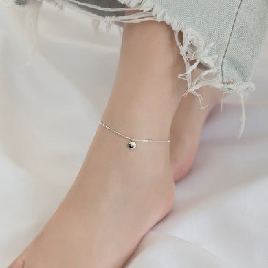 FLEUR Sterling Silver Modern Style Round Charms Anklets - Bali Lumbung