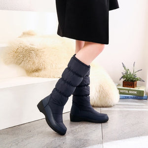 KAI Puffed Warm Thick Fur Plus Lining Knee High Boots - Bali Lumbung