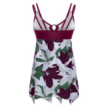 Indlæs billede til gallerivisning EVELYN Plus Size Leaf Prints V-Neck Tankini Set Two Pieces Swimwear Size S-XXL