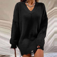 Load image into Gallery viewer, SLOAN Casual O-Neck Long Sleeves Distressed Sweater - Bali Lumbung