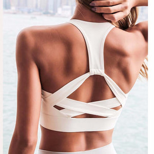 CAOLA Cut Out Yoga Sports Bra for High Impact Workout  and Activewear