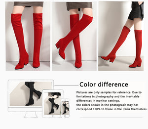 NOI  Over The Knee High Square Heels Boots - Bali Lumbung