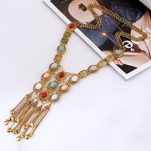 ANNA Silver Tassel Pendant Necklace Women - Bali Lumbung