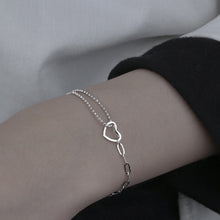 Load image into Gallery viewer, AVA Double Stitching Heart Charm Chain Bracelets - Bali Lumbung