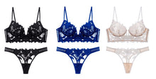 Load image into Gallery viewer, MIA French Lace Embroidery Brassiere Lingerie Underwear Push-Up Bralette Set