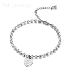 DELLY Charm Beaded Heart-Shaped Anklet - Bali Lumbung