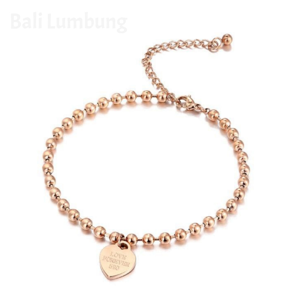 DELLY Charm Beaded Heart-Shaped Anklet - Bali Lumbung