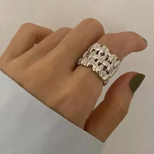 Indlæs billede til gallerivisning LULU Adjustable Silver Weaving Wide Rings