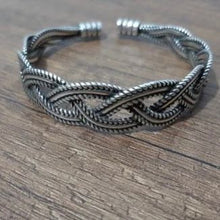 Indlæs billede til gallerivisning ORIA Sterling Silver Vintage Braided Adjustable Cuff Bracelets