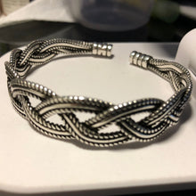 Load image into Gallery viewer, ORIA Sterling Silver Vintage Braided Adjustable Cuff Bracelets