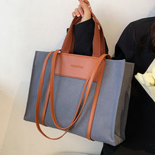 Load image into Gallery viewer, KAZUKO Tote Bag that Features a Classic Canvas Design and Leather Double Shoulder Straps with Double Handles