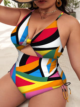 Cargar imagen en el visor de la galería, KAMEA One Piece V-Shape Vibrant Colorful Push-Up Swimsuit Plus sizes XL-4XL - Bali Lumbung